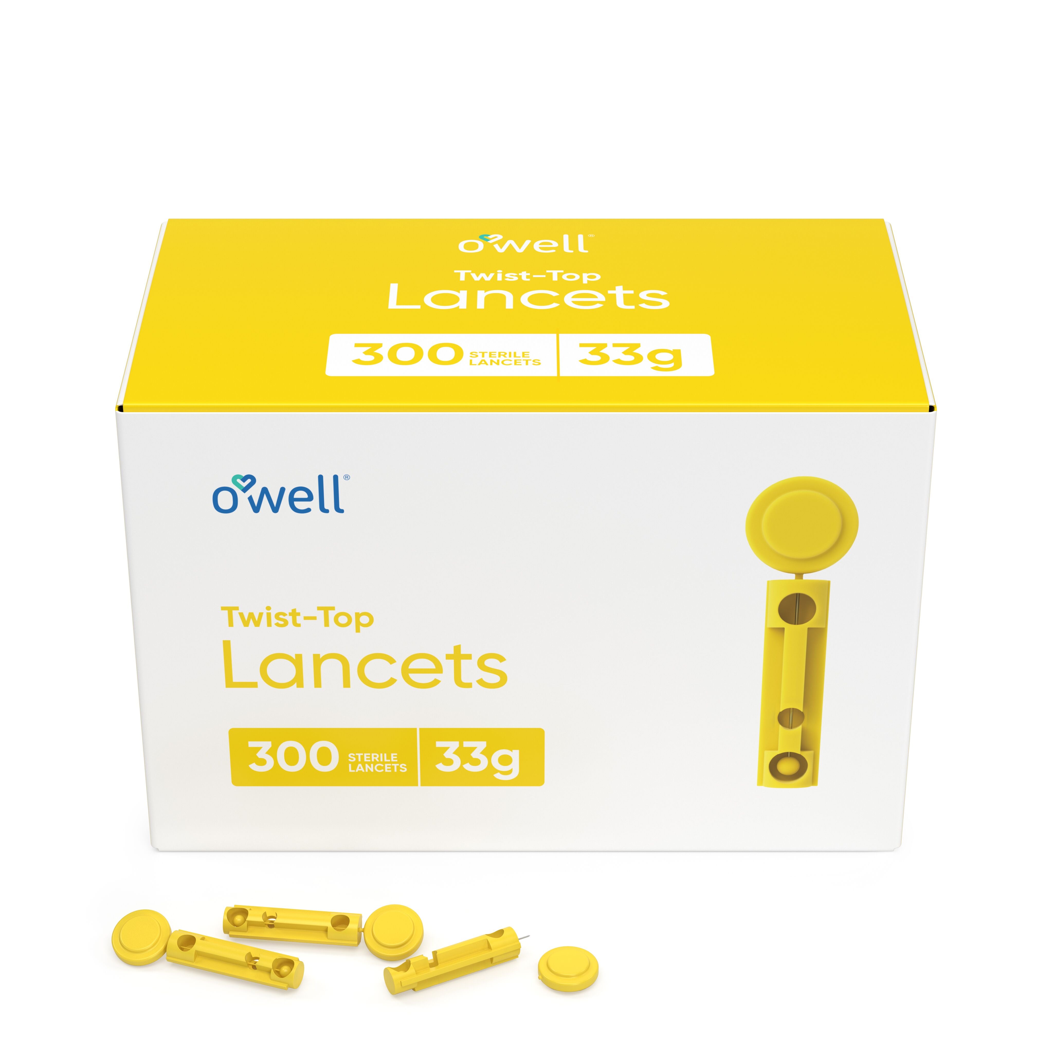 O’WELL Twist Top 33 Gauge Ultra Thin Needle Lancets