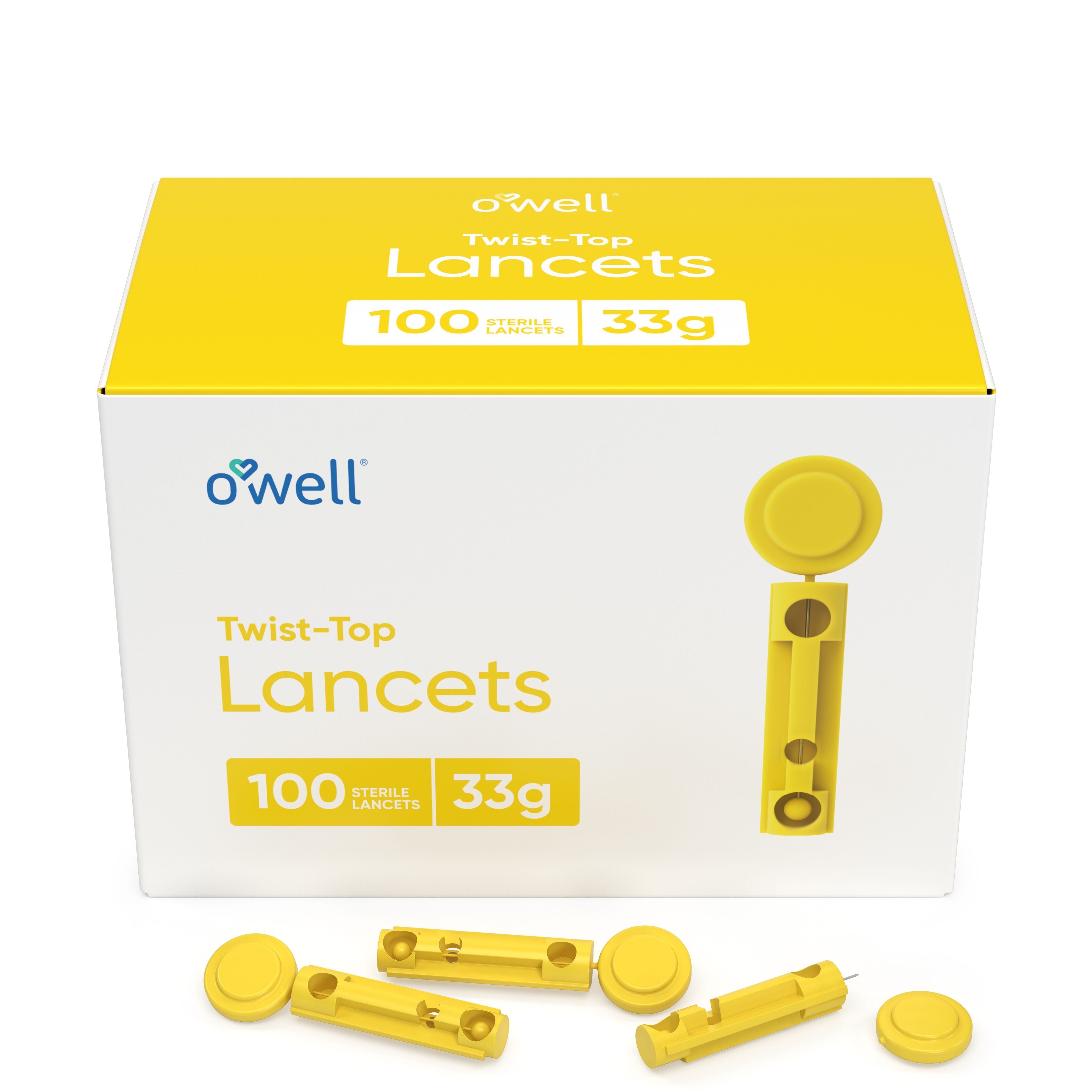 O’WELL Twist Top 33 Gauge Ultra Thin Needle Lancets
