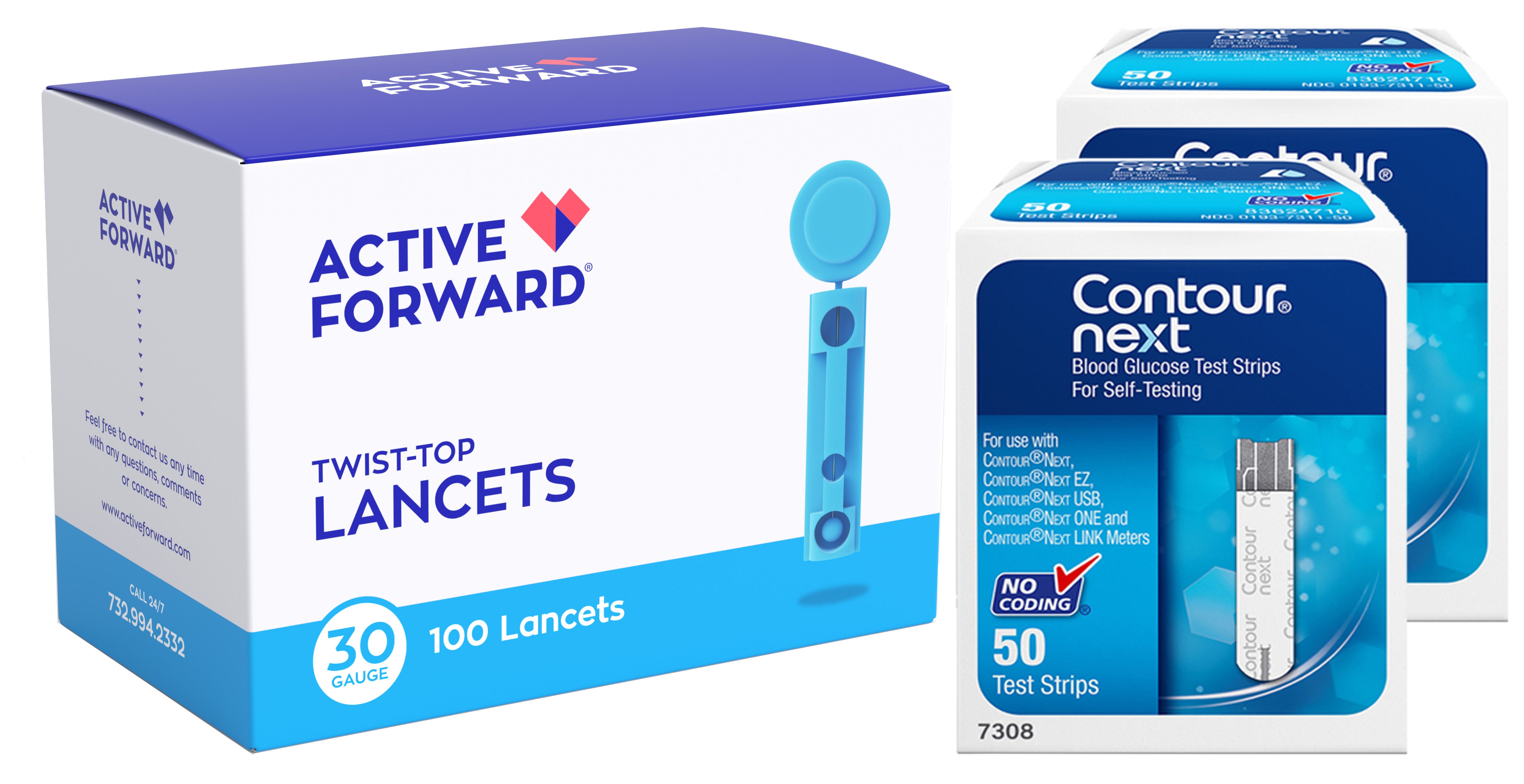 Contour NEXT Blood Glucose Test Strips + Lancets