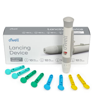 O'WELL Adjustable Lancing Device + 40 Twist Top Sample Lancets