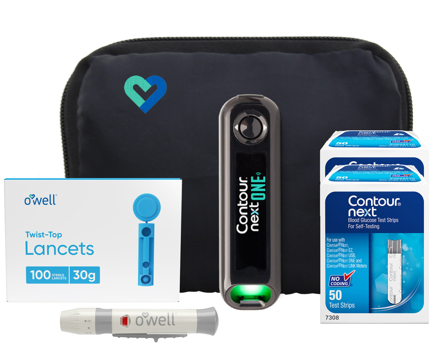 Contour NEXT ONE Diabetes Testing Kit | Starter Kit + Test Strips & Lancets