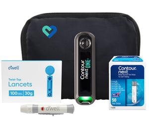 Contour NEXT ONE Diabetes Testing Kit | Starter Kit + Test Strips & Lancets